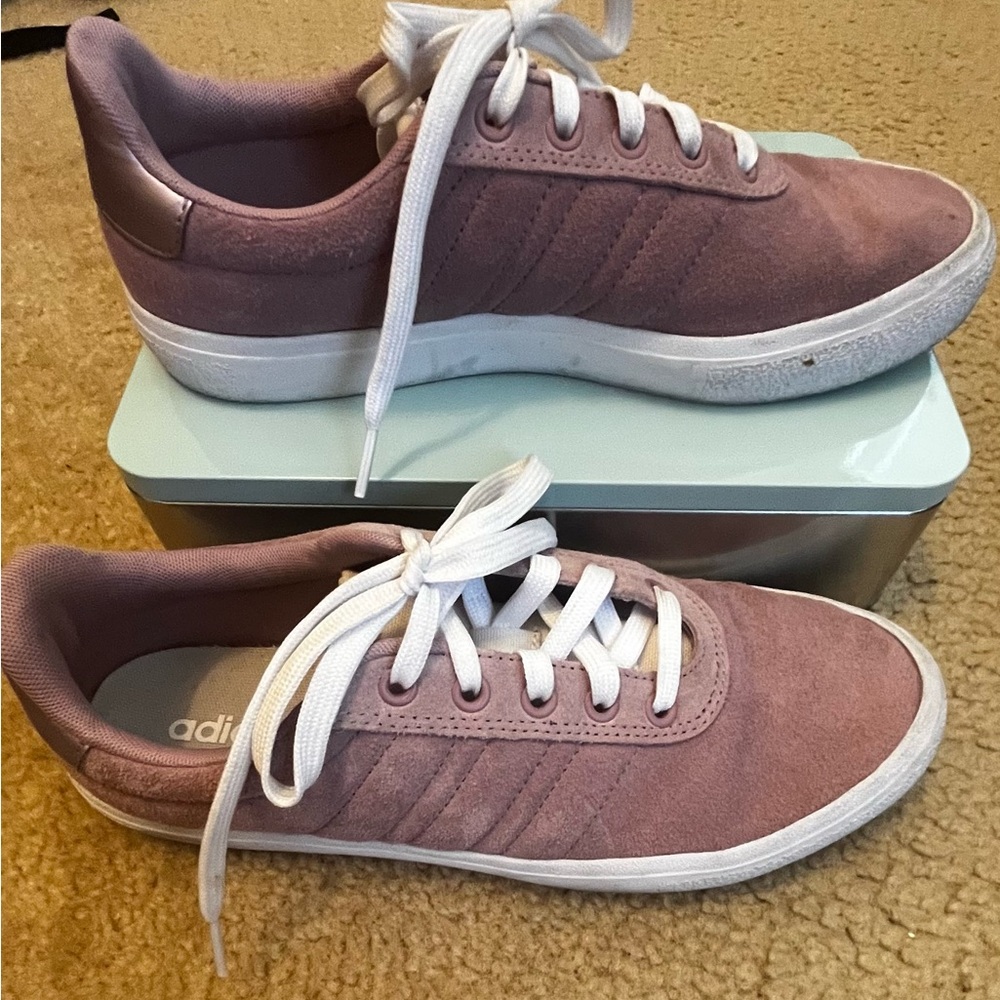adidas Women's Pink and White Sneakers